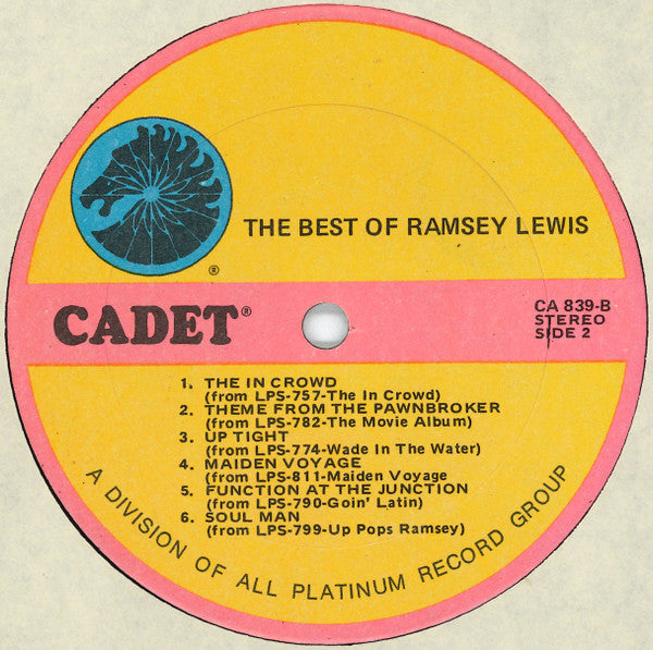 Ramsey Lewis - The Best Of Ramsey Lewis (LP, Compilation, Reissue) - Very Good Plus (VG+) / Very Good (VG)