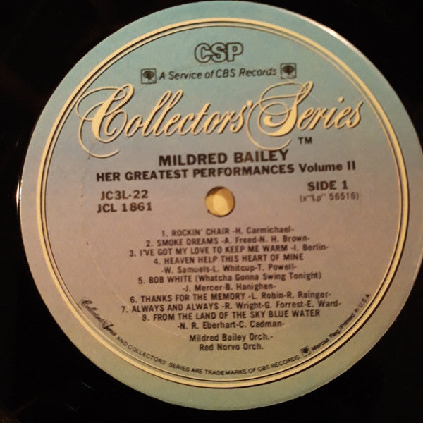 Mildred Bailey - Her Greatest Performances 1929-1946 (3xVinyl, Box Set, LP, Compilation, Reissue) Good Plus (G+) / Very Good Plus (VG+)