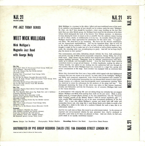 Mick Mulligan's Magnolia Jazz Band - Meet Mick Mulligan (Vinyl, LP, Album, Mono) Very Good Plus (VG+) / Very Good Plus (VG+)