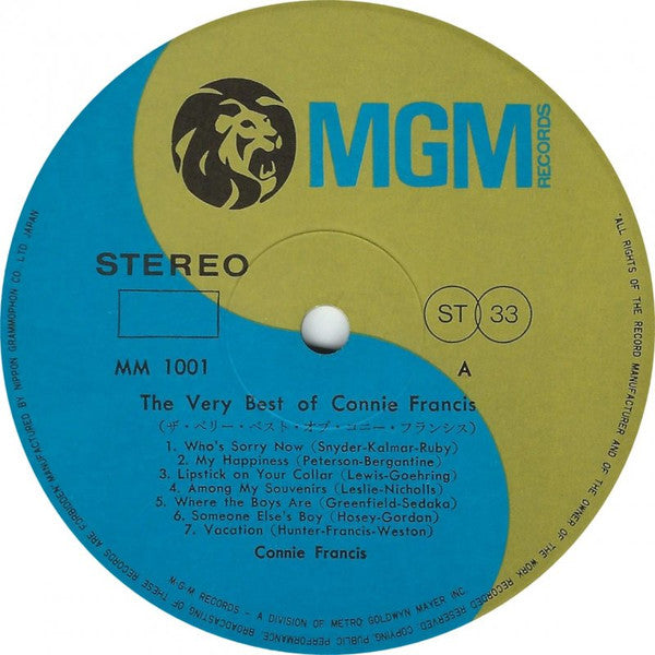 Connie Francis - The Very Best Of Connie Francis (Vinyl, LP, Compilation, Reissue, Stereo) Very Good Plus (VG+) / Very Good (VG)