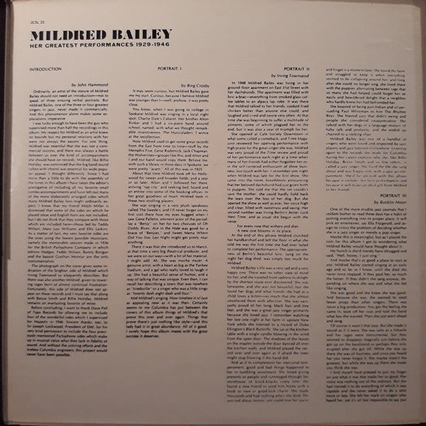 Mildred Bailey - Her Greatest Performances 1929-1946 (3xVinyl, Box Set, LP, Compilation, Reissue) Good Plus (G+) / Very Good Plus (VG+)