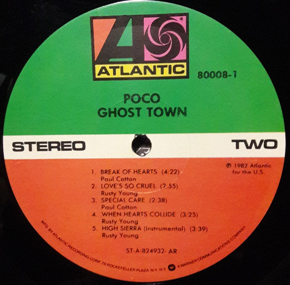 Poco (3) - Ghost Town (Vinyl, LP, Album, Stereo) Very Good (VG) / Very Good (VG)