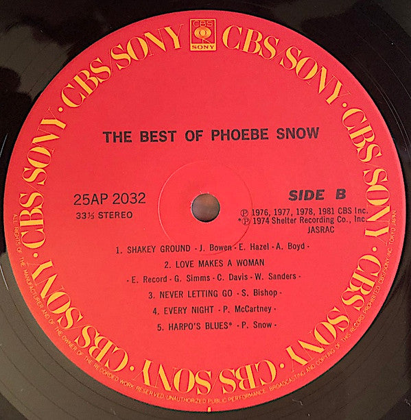 Phoebe Snow - The Best Of Phoebe Snow (Vinyl, LP, Compilation) Near Mint (NM or M-) / Very Good (VG)