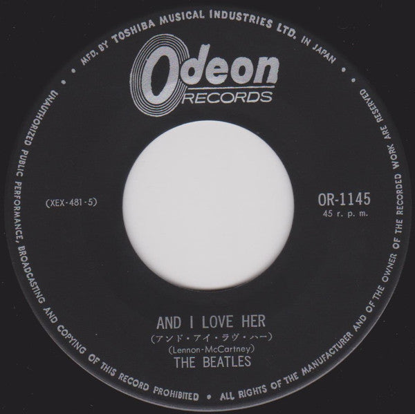 The Beatles - And I Love Her / If I Fell (Vinyl, 7", 45 RPM, Single) Very Good (VG) / Good Plus (G+)