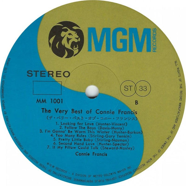 Connie Francis - The Very Best Of Connie Francis (Vinyl, LP, Compilation, Reissue, Stereo) Very Good Plus (VG+) / Very Good (VG)