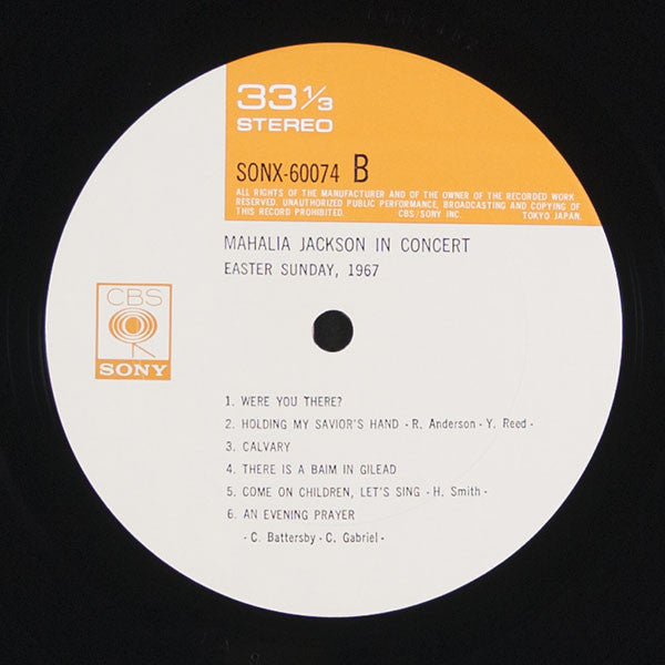 Mahalia Jackson - Mahalia Jackson In Concert Easter Sunday, 1967 (Vinyl, LP, Album, Stereo) Very Good Plus (VG+) / Very Good (VG)