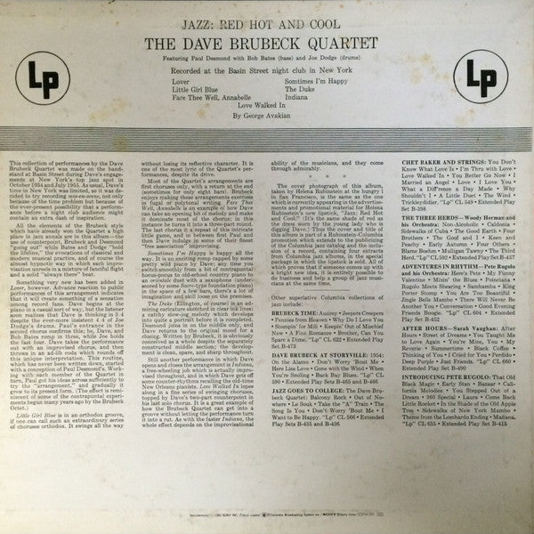 The Dave Brubeck Quartet - Jazz: Red Hot And Cool (Vinyl, LP, Album...