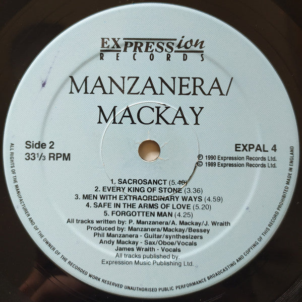 Manzanera & Mackay - Manzanera - Mackay (Vinyl, LP, Album) Very Good Plus (VG+) / Very Good Plus (VG+)