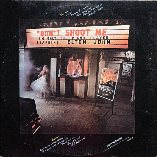 Elton John - Don't Shoot Me I'm Only The Piano Player (Vinyl, LP, Album, Reissue) Very Good (VG) / Very Good (VG)
