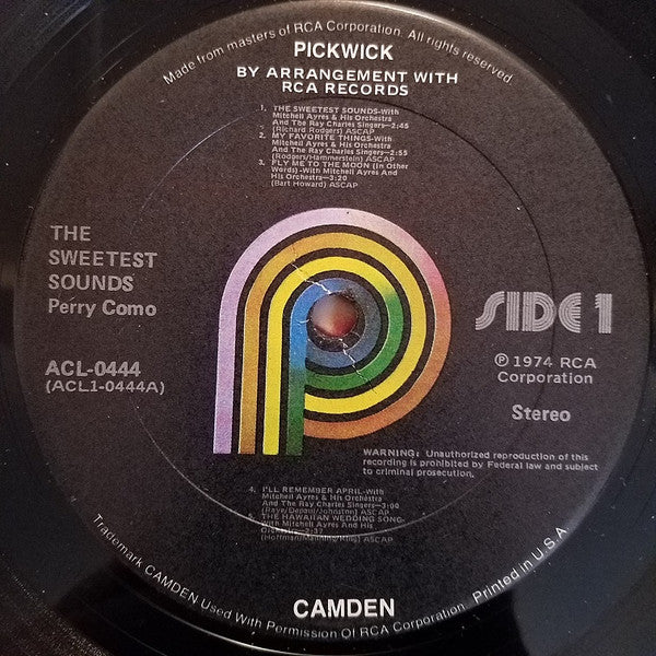 Perry Como - The Sweetest Sounds (Vinyl, LP, Album, Reissue, Remastered) Very Good (VG) / Poor (P)