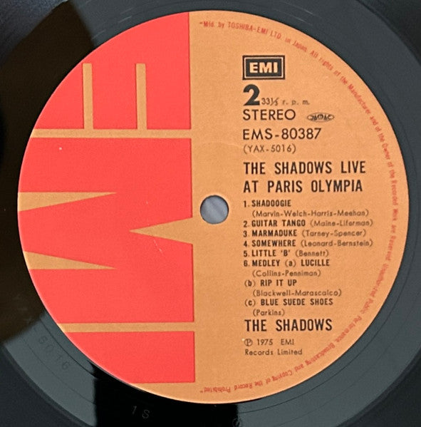 The Shadows - Live At The Paris Olympia (Vinyl, LP, Album) Very Good Plus (VG+) / Very Good (VG)