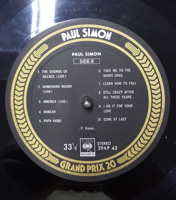 Paul Simon - Paul Simon Grand Prix 20 (Vinyl, LP, Compilation, Stereo) Very Good Plus (VG+) / Good Plus (G+)