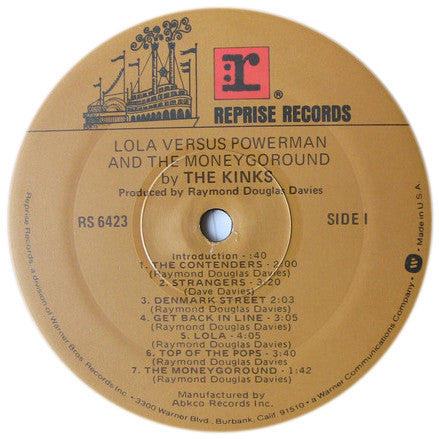 The Kinks - Lola Versus Powerman And The Moneygoround, Part One (Vinyl, LP, Album, Reissue, Stereo) Very Good Plus (VG+) / Good Plus (G+)