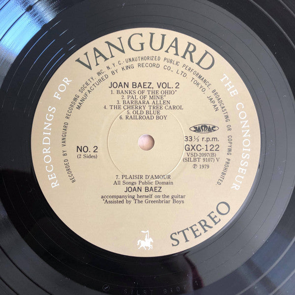 Joan Baez - Joan Baez Vol.2 (Vinyl, LP, Album, Reissue) Very Good Plus (VG+) / Very Good Plus (VG+)