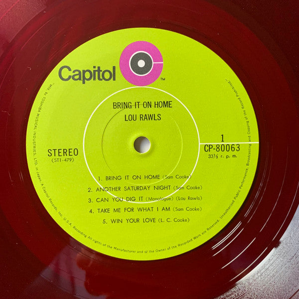 Lou Rawls - Bring It On Home....And Other Sam Cooke Hits (Vinyl, LP, Album, Stereo) Very Good Plus (VG+) / Very Good (VG)