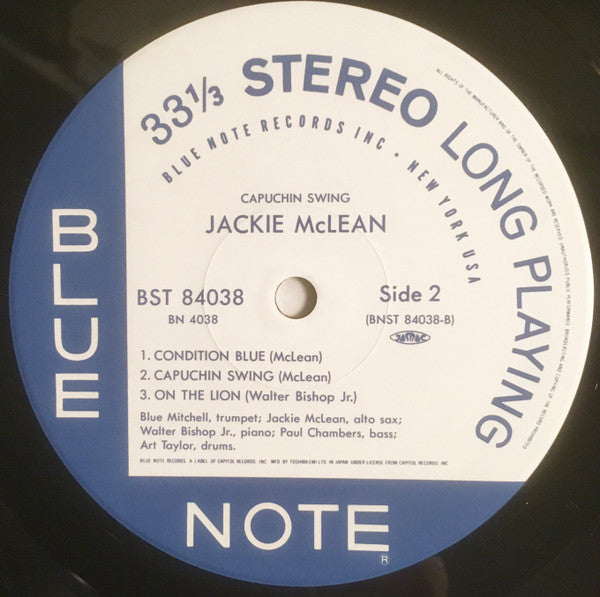 Jackie McLean - Capuchin Swing (Vinyl, LP, Album, Reissue, Stereo) Very Good Plus (VG+) / Good Plus (G+)