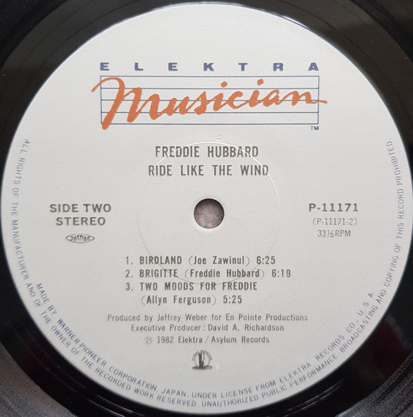 Freddie Hubbard - Ride Like The Wind (Vinyl, LP, Album) Very Good Plus (VG+) / Very Good Plus (VG+)