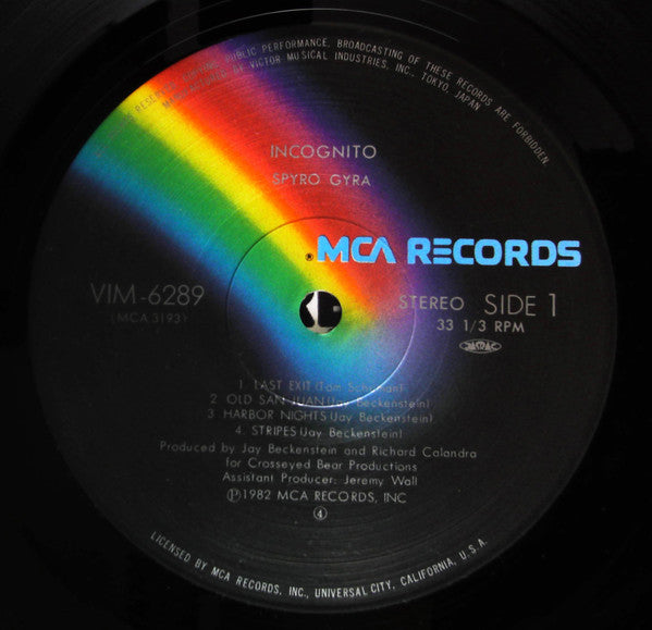 Spyro Gyra - Incognito (Vinyl, LP, Album) Very Good (VG) / Very Good Plus (VG+)