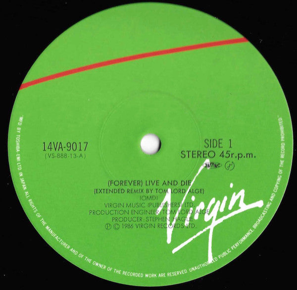 Orchestral Manoeuvres In The Dark - (Forever) Live And Die (Vinyl, 12", Single) Very Good Plus (VG+) / Very Good Plus (VG+)