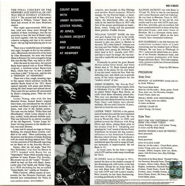 Count Basie - Count Basie At Newport (Vinyl, LP, Album, Reissue, Stereo, Mono) Very Good Plus (VG+) / Very Good Plus (VG+)