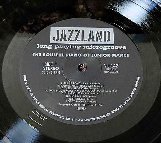 Junior Mance - The Soulful Piano Of Junior Mance (Vinyl, LP, Album, Reissue, Stereo) Very Good Plus (VG+) / Very Good (VG)