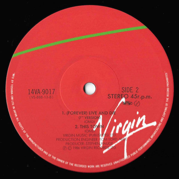 Orchestral Manoeuvres In The Dark - (Forever) Live And Die (Vinyl, 12", Single) Very Good Plus (VG+) / Very Good Plus (VG+)