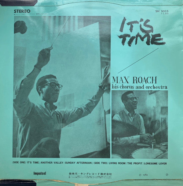 Max Roach His Chorus And Orchestra - It's Time (Vinyl, LP, Album, Stereo) Very Good (VG) / Very Good Plus (VG+)