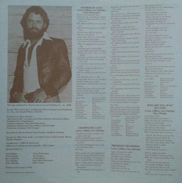 Lenny LeBlanc - Breakthrough (Vinyl, LP, Album, Promo, Stereo) Very Good (VG) / Very Good (VG)