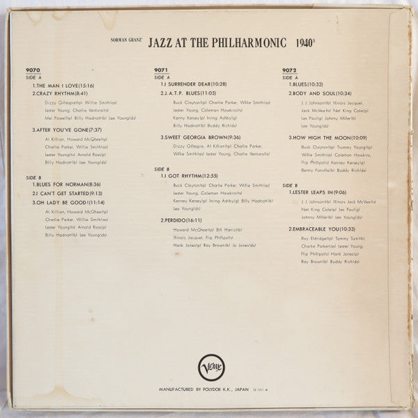 Jazz At The Philharmonic - 1940s (3xVinyl, Box Set, LP, Compilation, Mono) Near Mint (NM or M-) / Very Good Plus (VG+)