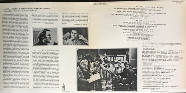 Lincoln Mayorga - Lincoln Mayorga & Distinguished Colleagues - Volume III (Vinyl, LP, Limited Edition) Very Good Plus (VG+) / Very Good (VG)