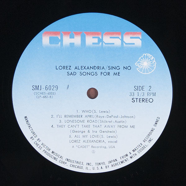 Lorez Alexandria - Sing No Sad Songs For Me (Vinyl, LP, Album, Reissue, Stereo) Good Plus (G+) / Good Plus (G+)