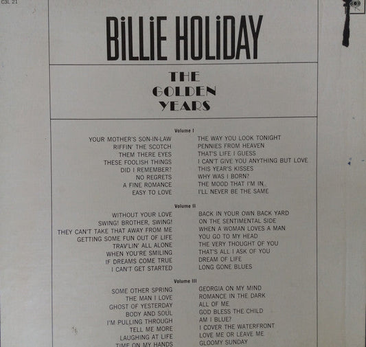 Billie Holiday - The Golden Years (3xVinyl, Box Set, LP, Compilation, Reissue, Mono, Mono) Very Good (VG) / Very Good (VG)