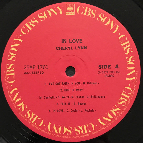 Cheryl Lynn - In Love (Vinyl, LP, Album) Very Good (VG) / Good Plus (G+)