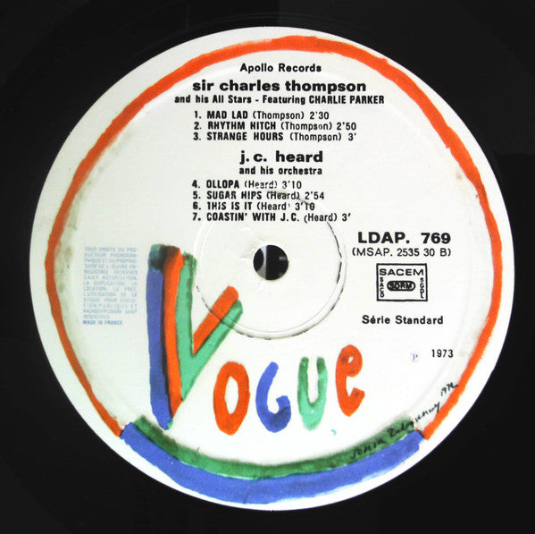 Sir Charles And His All Stars - The Fabulous Apollo Sessions (Vinyl, LP, Compilation) Very Good Plus (VG+) / Very Good (VG)