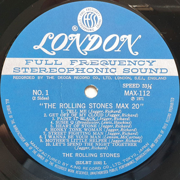 The Rolling Stones - The Rolling Stones Max 20 (Vinyl, LP, Compilation) Very Good (VG) / Very Good (VG)