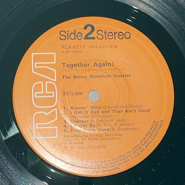 The Benny Goodman Quartet - Together Again! (Vinyl, LP, Album, Stereo) Very Good Plus (VG+) / Very Good Plus (VG+)