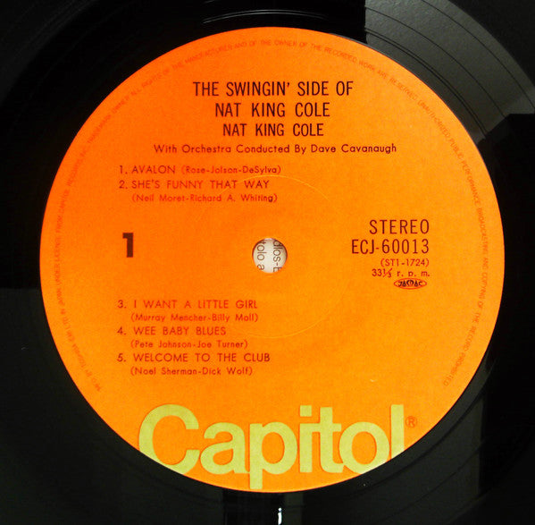 Nat King Cole - The Swingin' Side Of Nat King Cole (Vinyl, LP, Album, Reissue) Very Good Plus (VG+) / Very Good (VG)