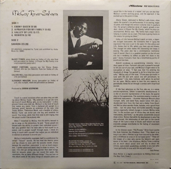 McCoy Tyner - Sahara (Vinyl, LP, Album, Stereo) Near Mint (NM or M-) / Very Good Plus (VG+)