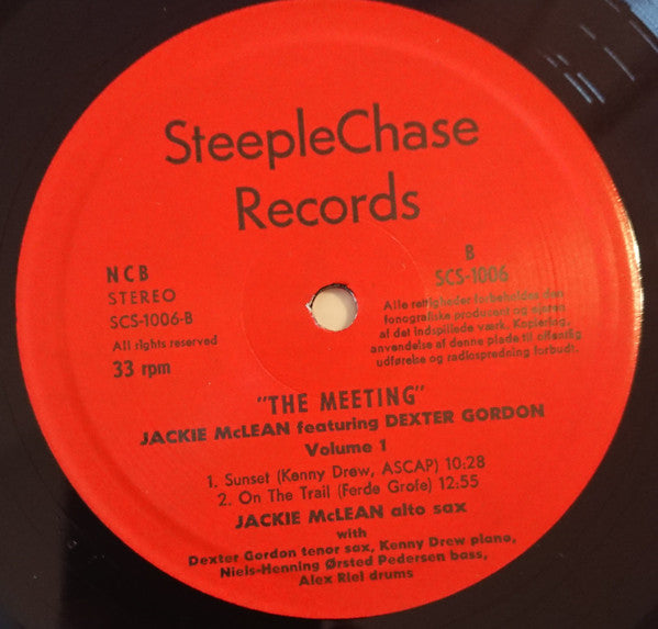 Jackie McLean - The Meeting Vol. 1 (Vinyl, LP, Album, Stereo) Very Good Plus (VG+) / Very Good Plus (VG+)