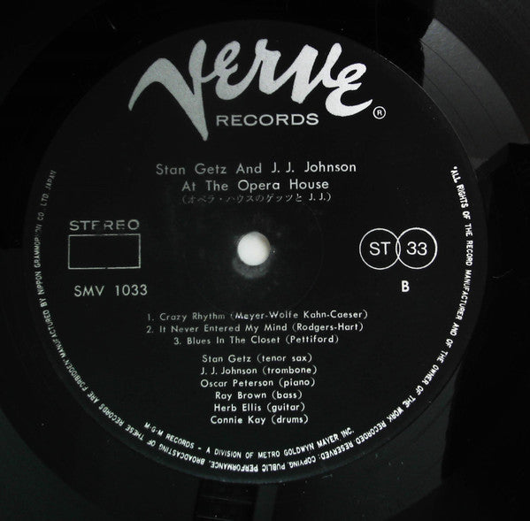 Stan Getz - At The Opera House (Vinyl, LP, Stereo)