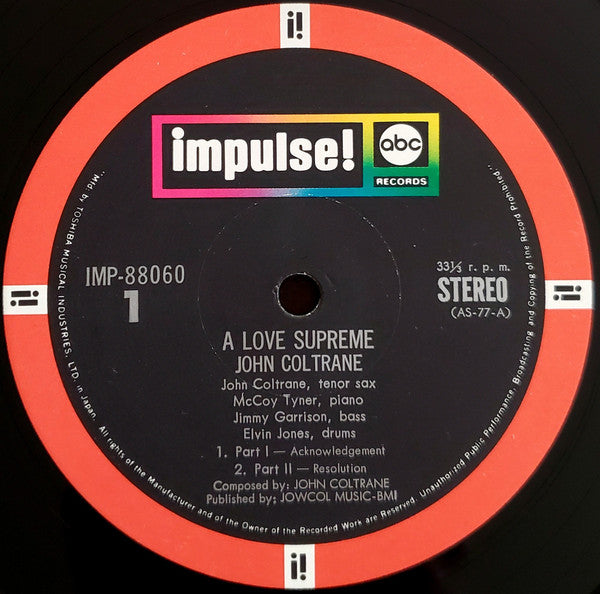 John Coltrane - A Love Supreme = 至上の愛 (Vinyl, LP, Album, Reissue, S...