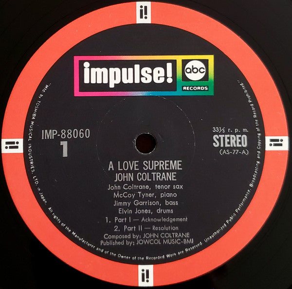 John Coltrane - A Love Supreme = 至上の愛 (Vinyl, LP, Album, Reissue, S...