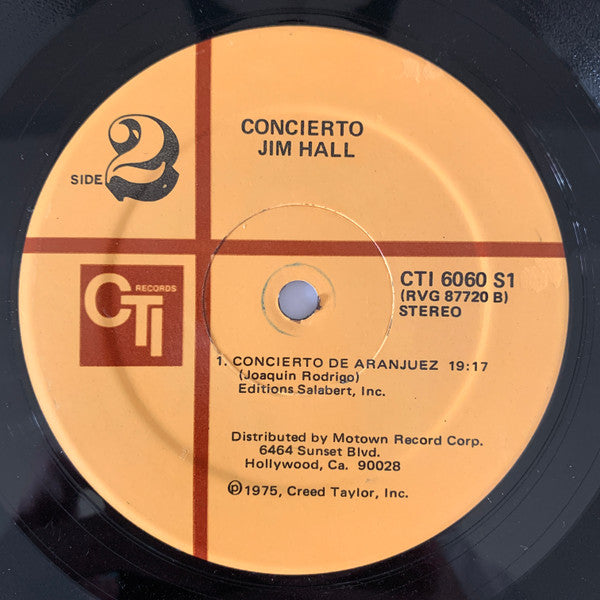 Jim Hall - Concierto (Vinyl, LP, Album, Stereo) Very Good (VG) / Very Good (VG)