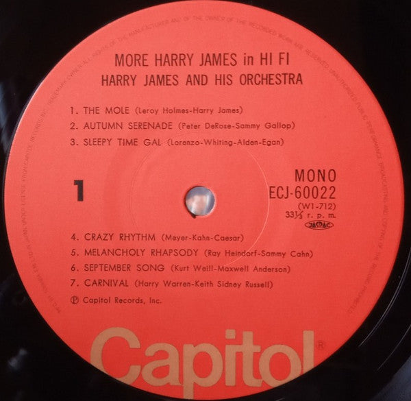 Harry James (2) - More Harry James In Hi-fi (Vinyl, LP, Reissue, Mono) Very Good Plus (VG+) / Very Good Plus (VG+)