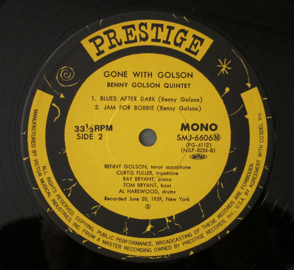 Benny Golson - Gone With Golson (Vinyl, LP, Album, Reissue, Mono) Very Good Plus (VG+) / Very Good (VG)