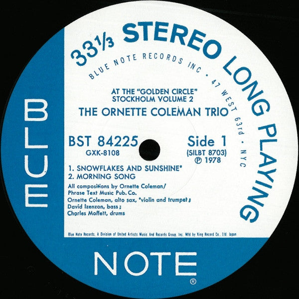 The Ornette Coleman Trio - At The "Golden Circle" Stockholm - Volume Two (Vinyl, LP, Album, Reissue) Very Good Plus (VG+) / Very Good (VG)