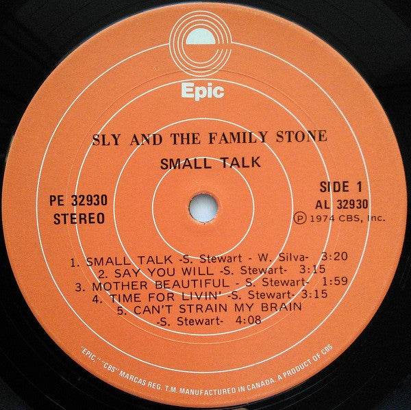 Sly & The Family Stone - Small Talk (Vinyl, LP, Album) Near Mint (NM or M-) / Very Good (VG)