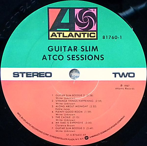 Eddie "Guitar Slim" Jones - Atco Sessions (Vinyl, LP, Compilation, Stereo) Very Good Plus (VG+) / Very Good Plus (VG+)