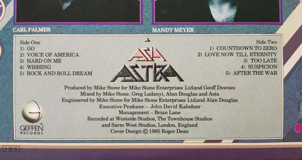 Asia (2) - Astra (Vinyl, LP, Album, Stereo)