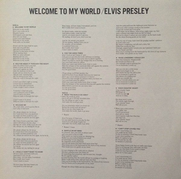 Elvis Presley - Welcome To My World = ウェルカム・トゥ・マイ・ワールド (Vinyl, LP, ...